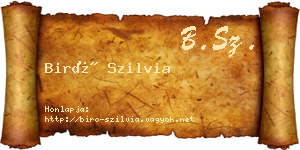 Biró Szilvia névjegykártya