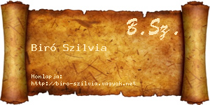 Biró Szilvia névjegykártya