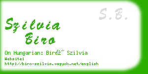 szilvia biro business card